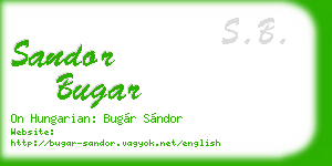 sandor bugar business card