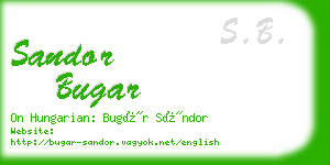 sandor bugar business card